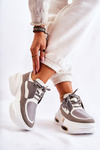 Damskie Sneakersy Sportowe Buty Biało-Szare New Horizon
