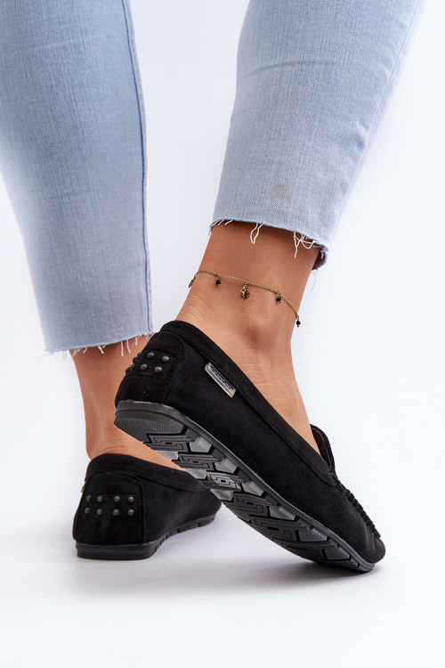 Mokasyny Damskie Z Eko Zamszu Czarne Amrutia