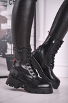 Botki Damskie Na Platformie Grunge Czarne Angels Rock