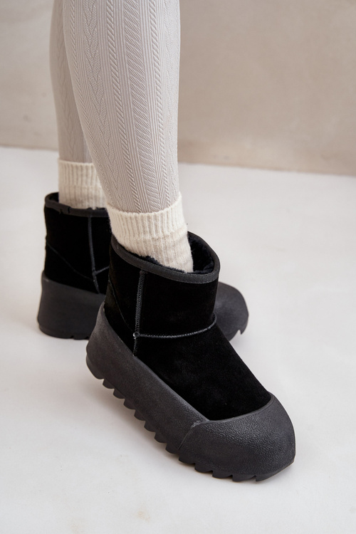 Ocieplane Zamszowe Śniegowce Na Platformie Big Star OO274A213 Czarne