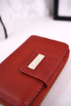 Elegancki Portfel Damski Zapinany na Suwak ESLEE Czerwony