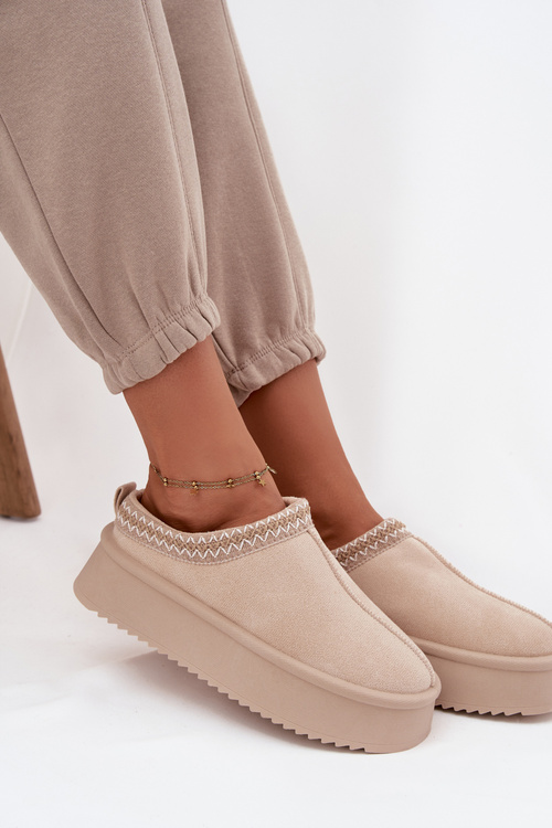 Śniegowce Damskie Z Haftem Jasnobeżowe Pristina