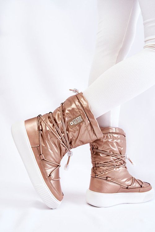 Damskie Ocieplane Śniegowce Big Star KK274194 Beżowe