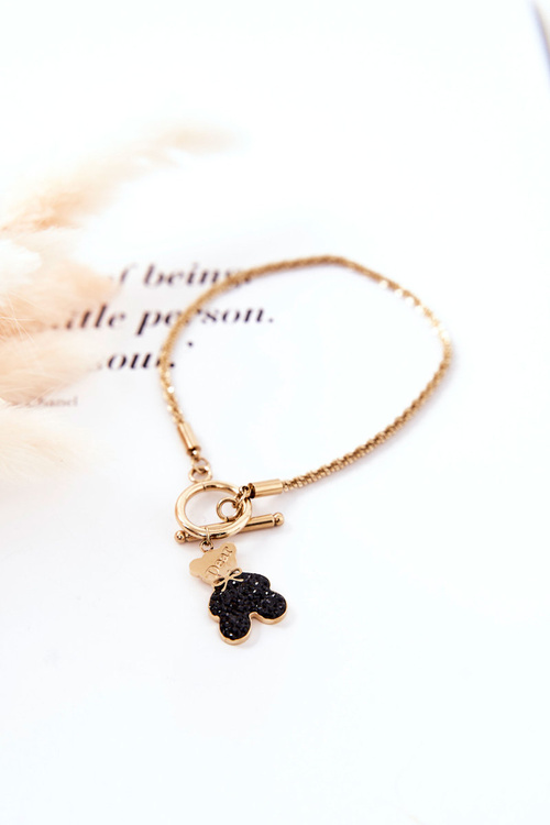 Bransoletka Z Zawieszką Miś Złota Lizz