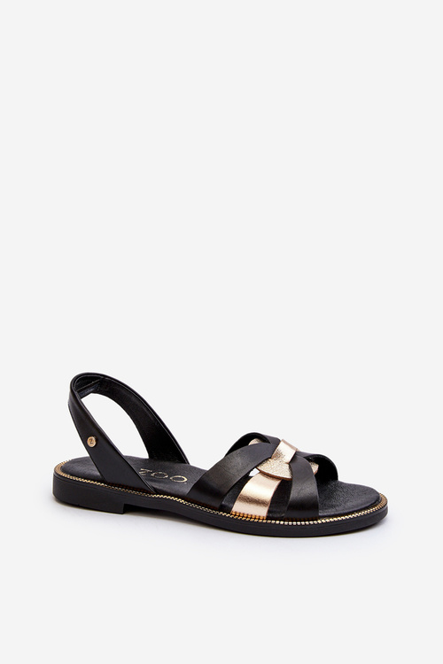 Zazoo 40382 Sandały Damskie Skórzane Czarne