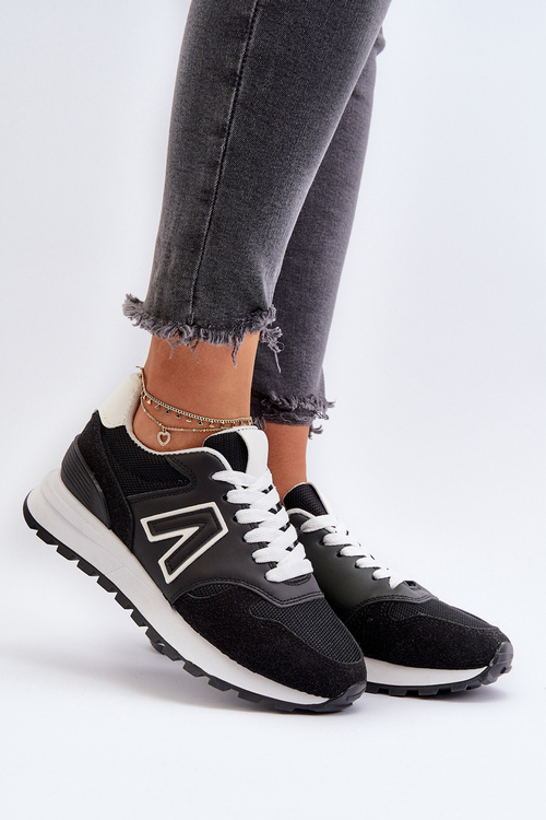 Damskie Sneakersy Buty Sportowe Czarne Daisee