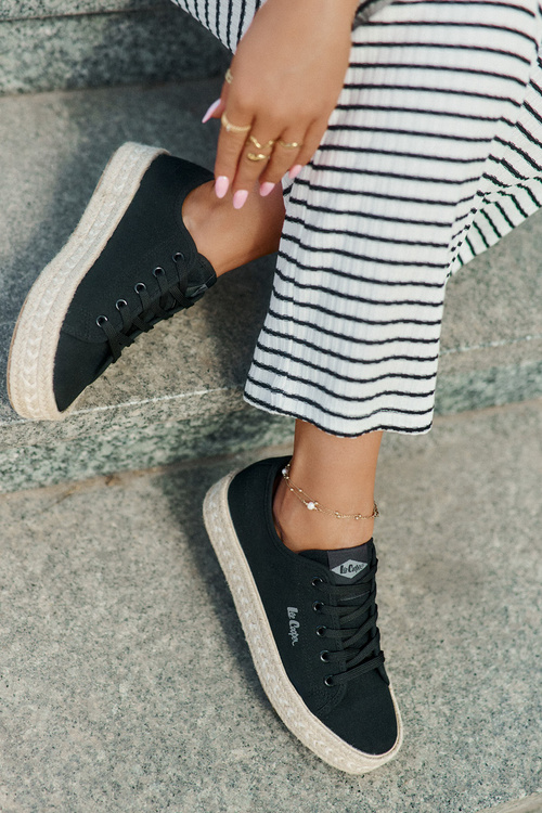 Trampki Damskie Z Plecionką Lee Cooper LCW-25-44-3216 Czarne