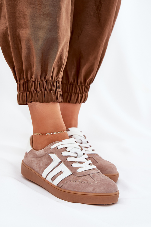 Sneakersy Buty Sportowe Zamszowe Vinceza 79517 Beżowe