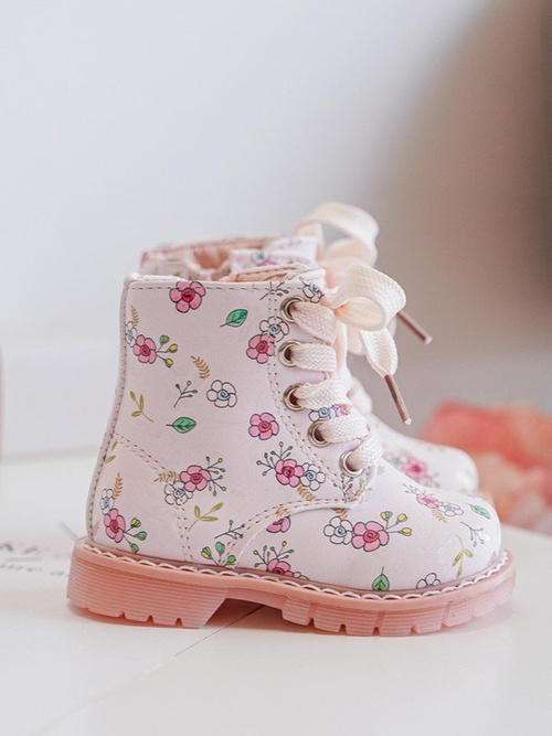 Ocieplane Botki Dziecięce Na Suwak Różowe Dolida