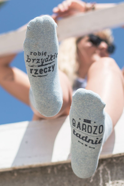 Damskie Skarpetki SOXO "Robię brzydkie rzeczy, ale bardzo ładnie"