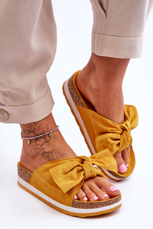 Klapki Na Platformie Żółte So Comfy