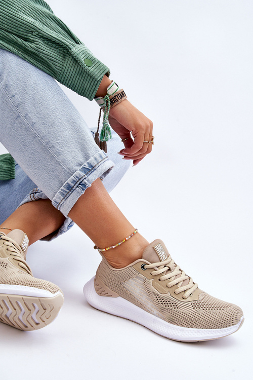 Damskie Lekkie Buty Sportowe Memory Foam System Big Star LL274294 Beżowe