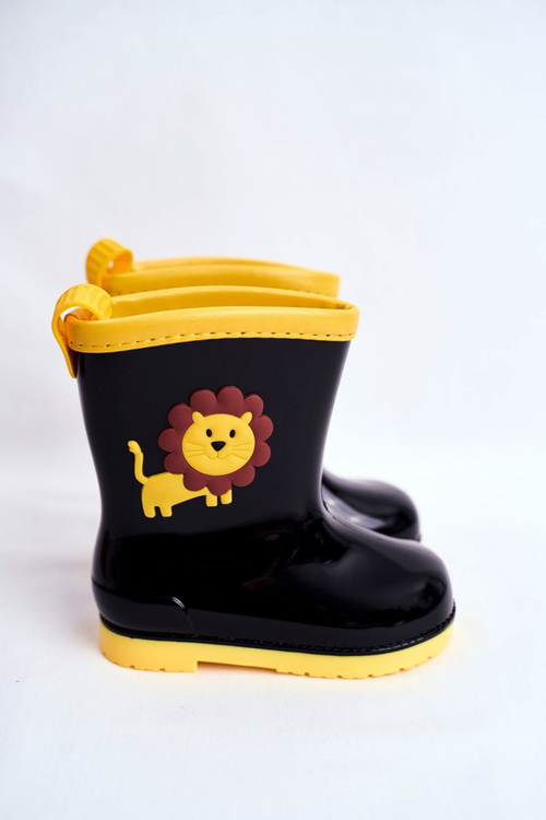 Dziecięce Gumowe Kalosze Czarne Lew