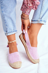 Espadryle Damskie Zamszowe Fioletowe Kontres