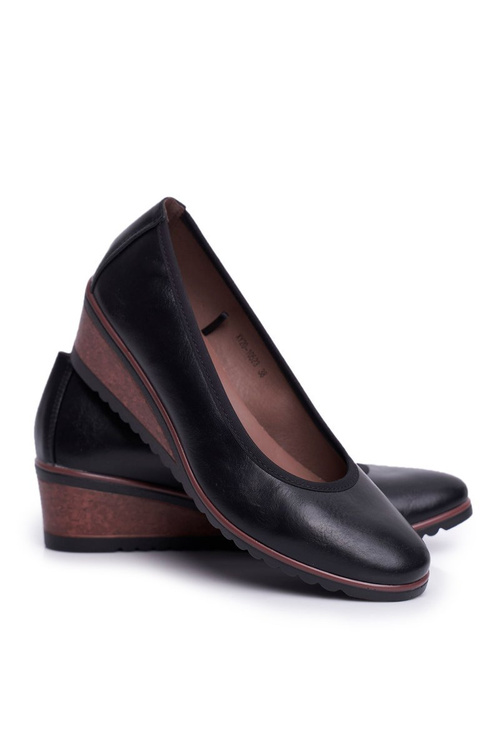 Damskie Półbuty Na Koturnie Czarne Belli