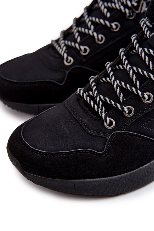 Męskie Botki Buty Trekkingowe Ocieplane Lee Cooper LCJ-22-31-1457 Czarne