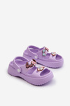 Lekkie Piankowe Klapki Dziecięce Z Ozdobami Fioletowe Ifrana