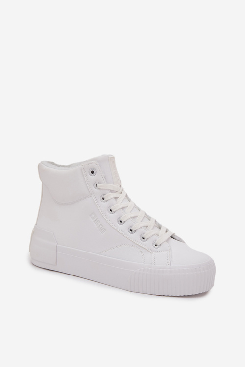 Ocieplane Trampki Damskie Na Platformie Big Star OO274794 Białe