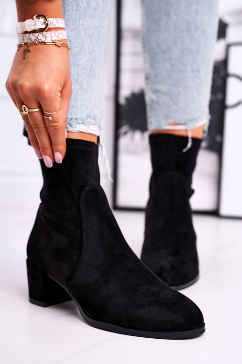 Botki Damskie Na Obcasie Sergio Leone Czarne BT151