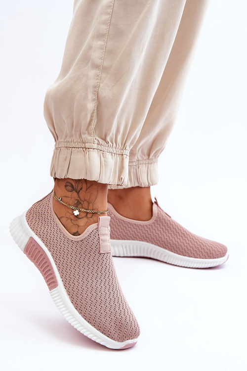 Klasyczne Wsuwane Buty Sportowe Jasnoróżowe Frankie