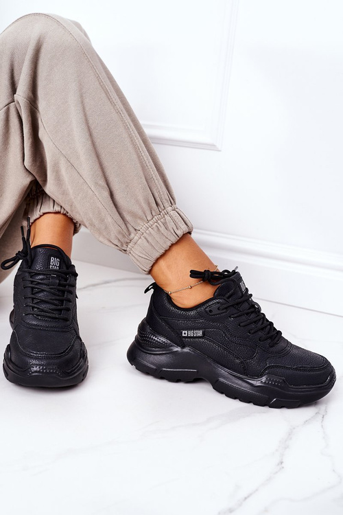 Damskie Sportowe Buty Sneakersy Big Star EE274462 Czarne