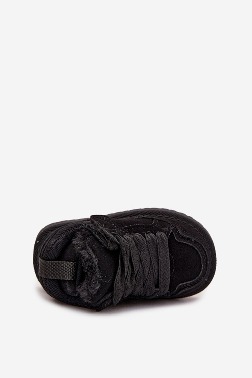 Dziecięce Sneakersy Ocieplane Futerkiem Czarne Mireen