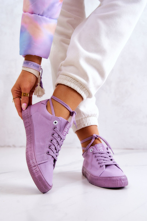 Damskie Niskie Trampki Big Star JJ274416 Fioletowe