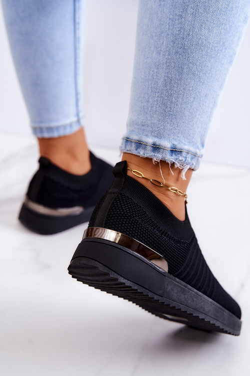 Sportowe Buty Materiałowe Czarne Lorento