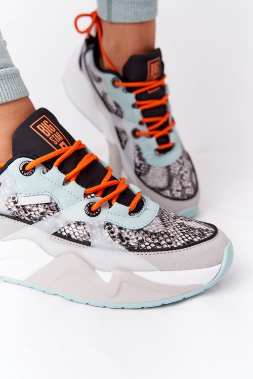 Damskie Sportowe Buty Memory Foam Big Star HH274324 Szaro-Zielone