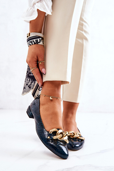 Skórzane Lakierowane Wężowe Czółenka Zielone Elissabeth