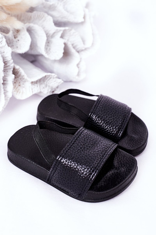 Dziecięce Gumowe Klapki Czarne Swimmer