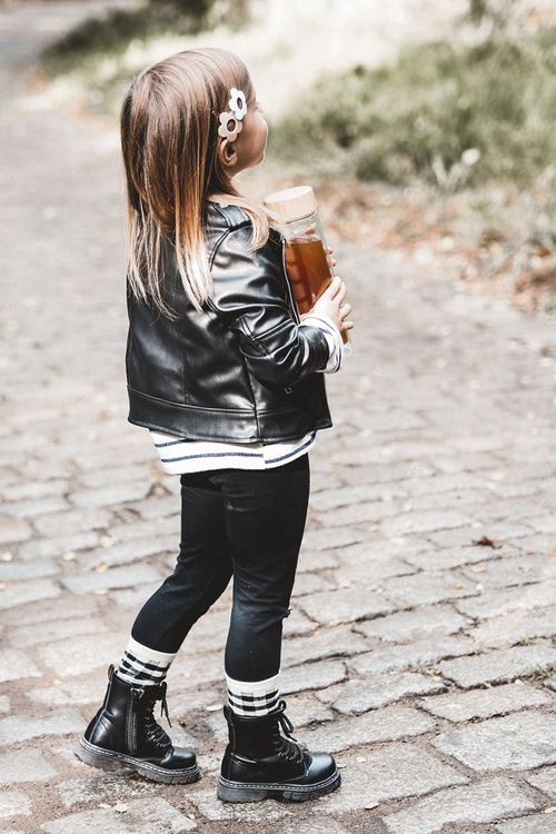 Dziecięce Botki Skórzane Z Suwakiem Czarne Omua