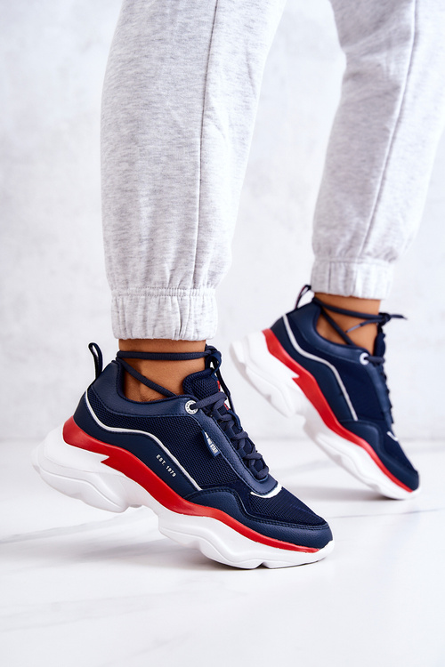 Damskie Buty Sportowe Big Star JJ274A117 Granatowe