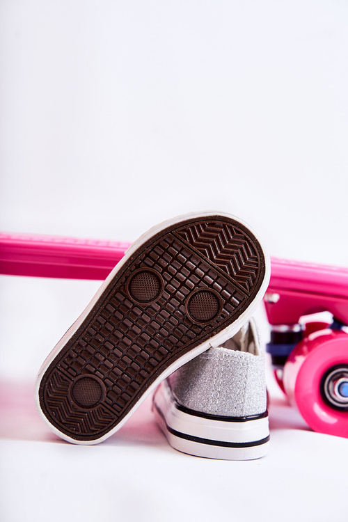 Dziecięce Trampki Wiązane Srebrne Wella