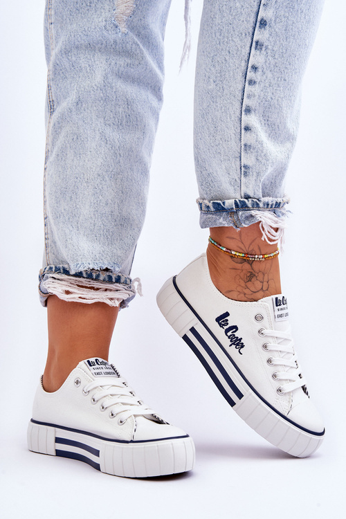 Damskie Trampki Na Platformie Lee Cooper LCW-23-31-1802L Białe