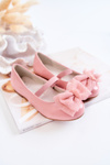 Dziecięce Lakierowane Balerinki Z Kokardą Różowe Zolly