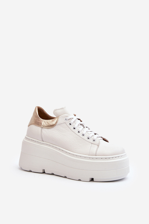 Zazoo 10165 Buty Sportowe Damskie Na Masywnej Platformie Białe