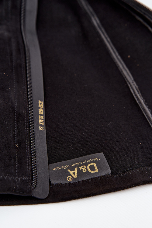 Kozaki Damskie Na Klocku Z Ozdobną Kokardą D&A JC52-828 Czarne