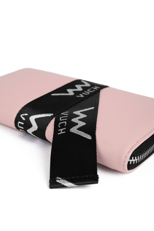 Skórzany Portfel Na Suwak Różowy Mille