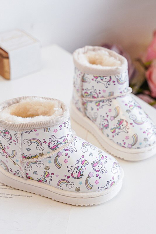 Botki Śniegowce Dziecięce Wzorzyste Beżowe Elenet