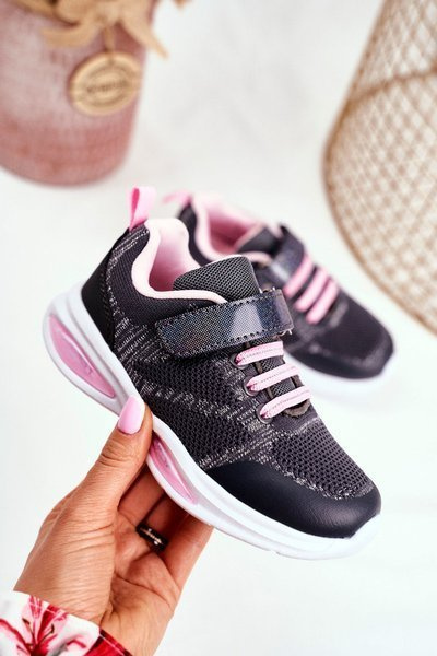 Sportowe Buty Dziecięce Świecące Na Rzepy Szare Simple Way