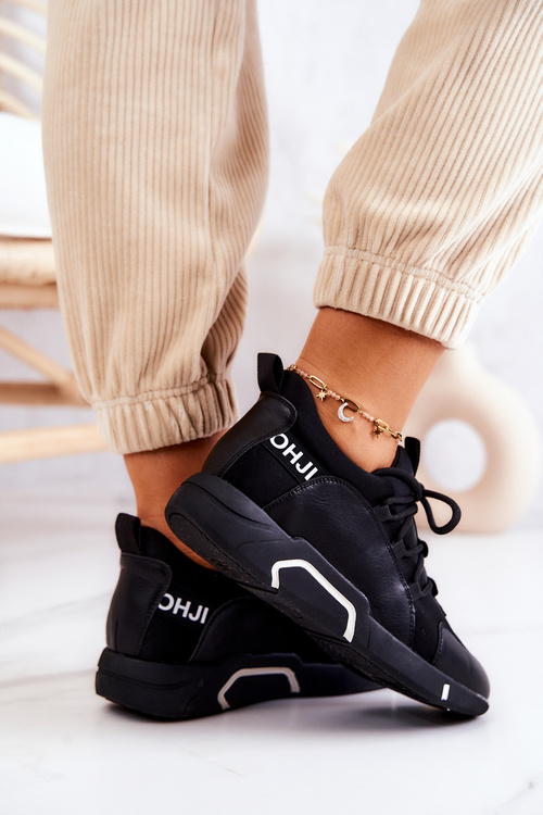 Sportowe Buty Sneakersy Wsuwane Czarne Marvene