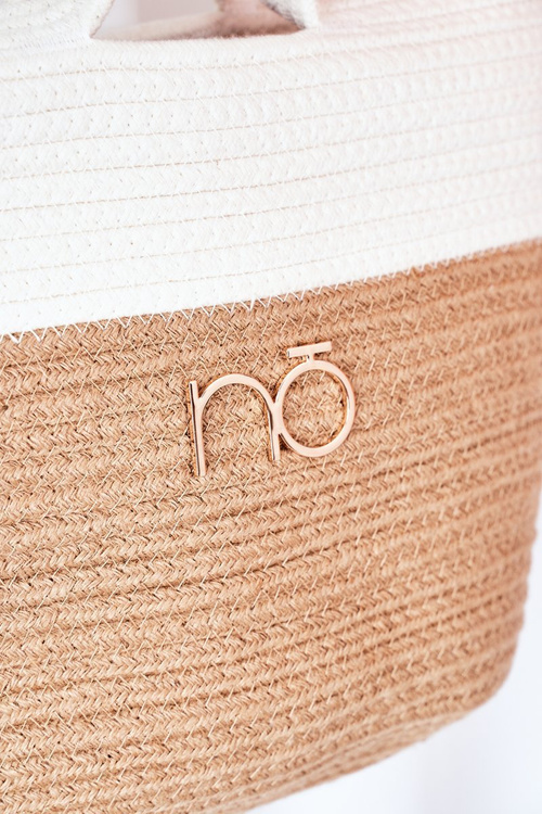 Pleciona Torebka Shopper Do Ręki NOBO XK0130 Beżowa