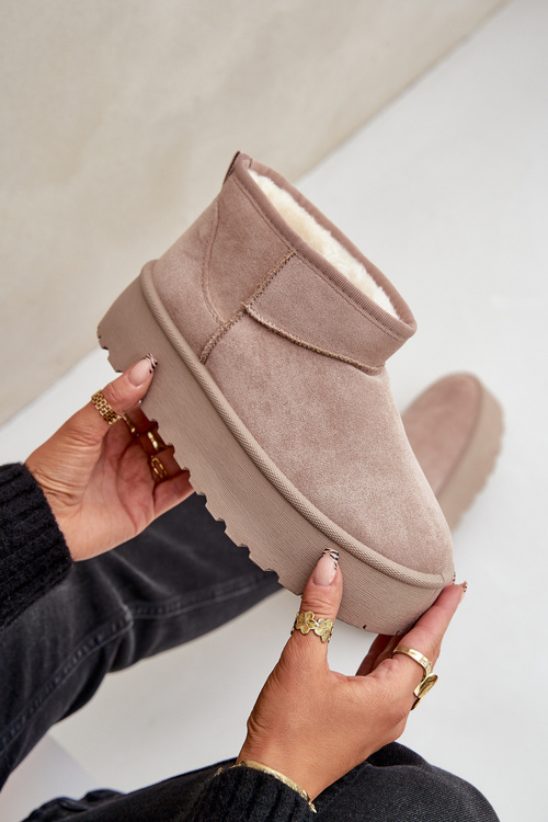 Damskie Śniegowce Na Platformie Beżowe Ninala