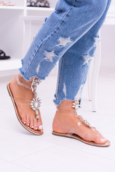 Tanie Buty Lu Boo Eleganckie Złote Sandały Cyrkonie Nomire