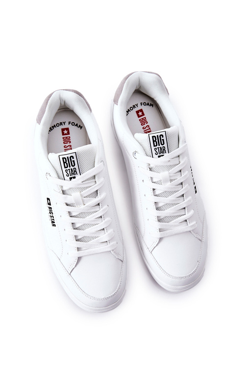 Skórzane Tenisówki Memory Foam Big Star II174170 Białe
