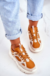 Damskie Sportowe Buty Sneakersy Big Star GG274653 Beżowo-Brązowe
