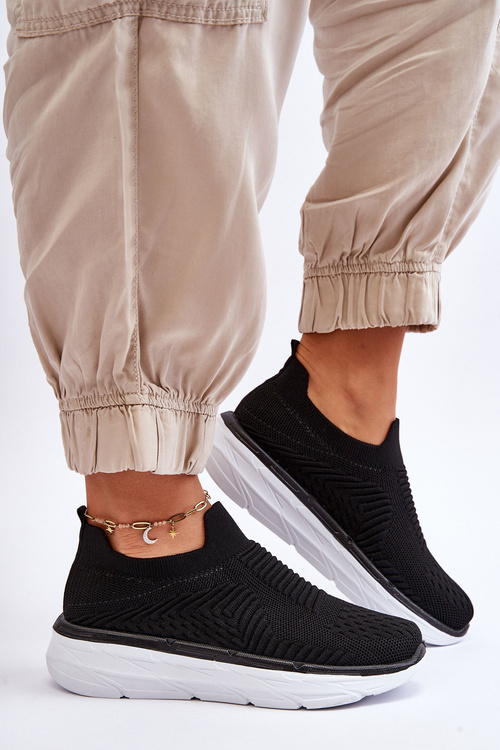Damskie Wsuwane Buty Sportowe Czarne Ferive
