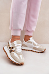 Sneakersy Buty Sportowe Damskie Panterka Beżowe Kalelia