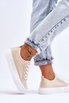 Wygodne Trampki Na Platformie Lee Cooper LCW-23-31-1808L Beżowe